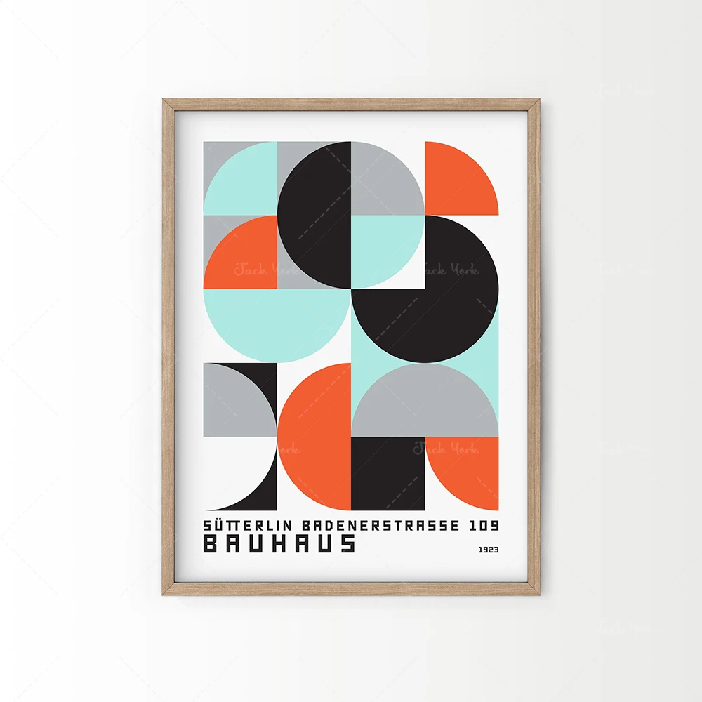 Abstract Wall Decor, Geometric Print, Bahaus Poster, Mid Century Poster, Museum Poster, Office Decor, Art Exhibition Poster