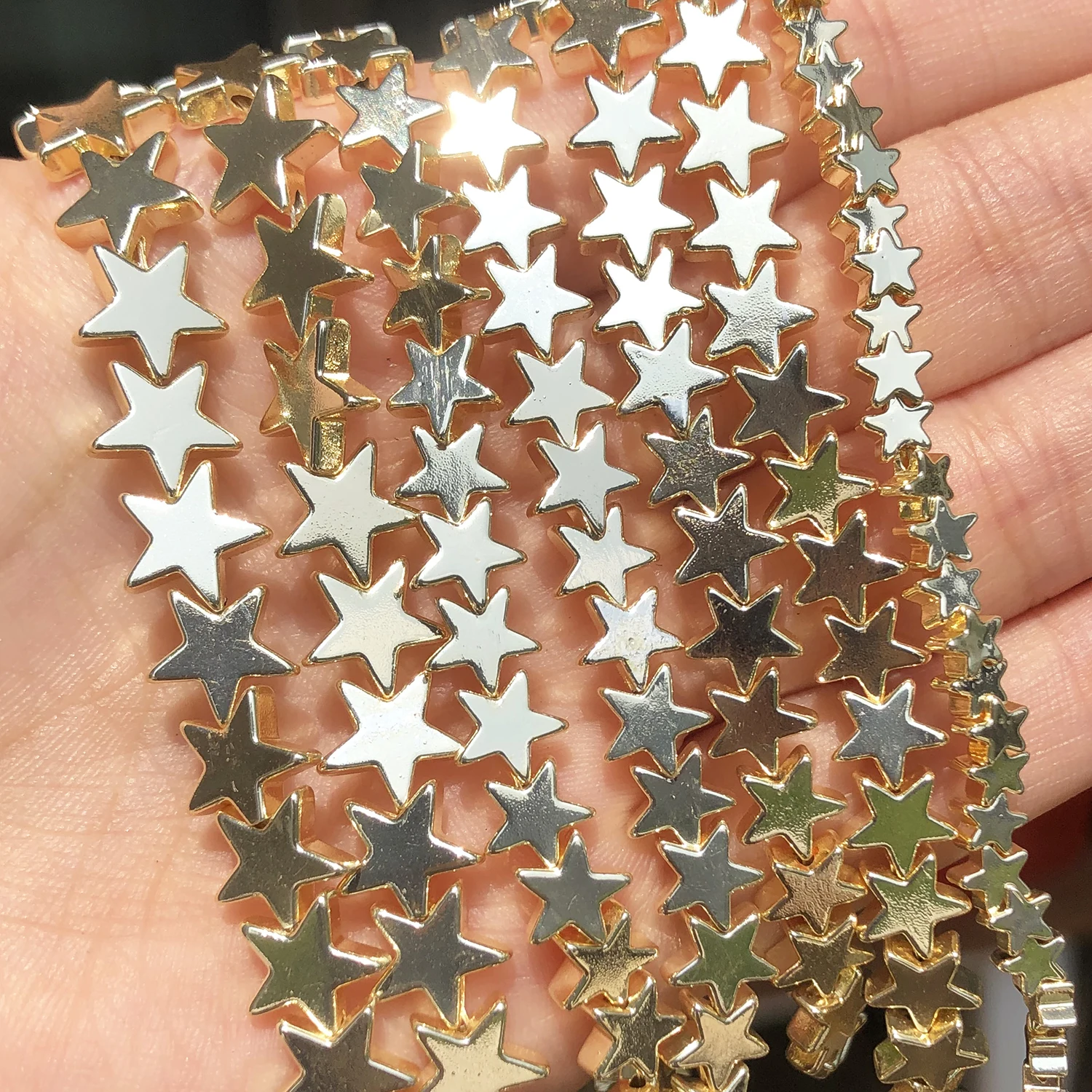 Naturstein Stern 9k Gold Hämatit Stein Lose Spacer Perlen Für Schmuck Machen DIY Armband Zubehör 15'' zoll 4 6 8mm