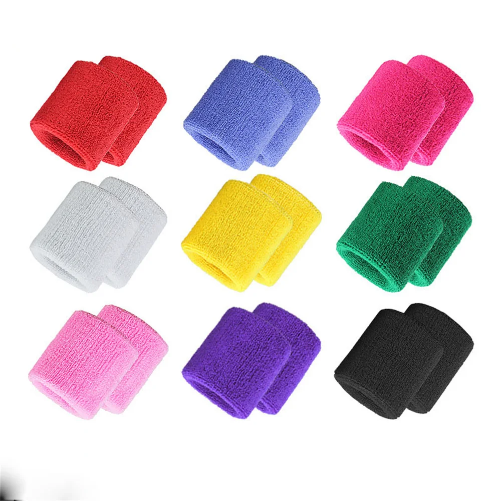 1PCS Cotton Wristbands Sport Sweatband Hand Band Sweat Wrist Support Brace Wraps Guards Gym Volleyball Basketball