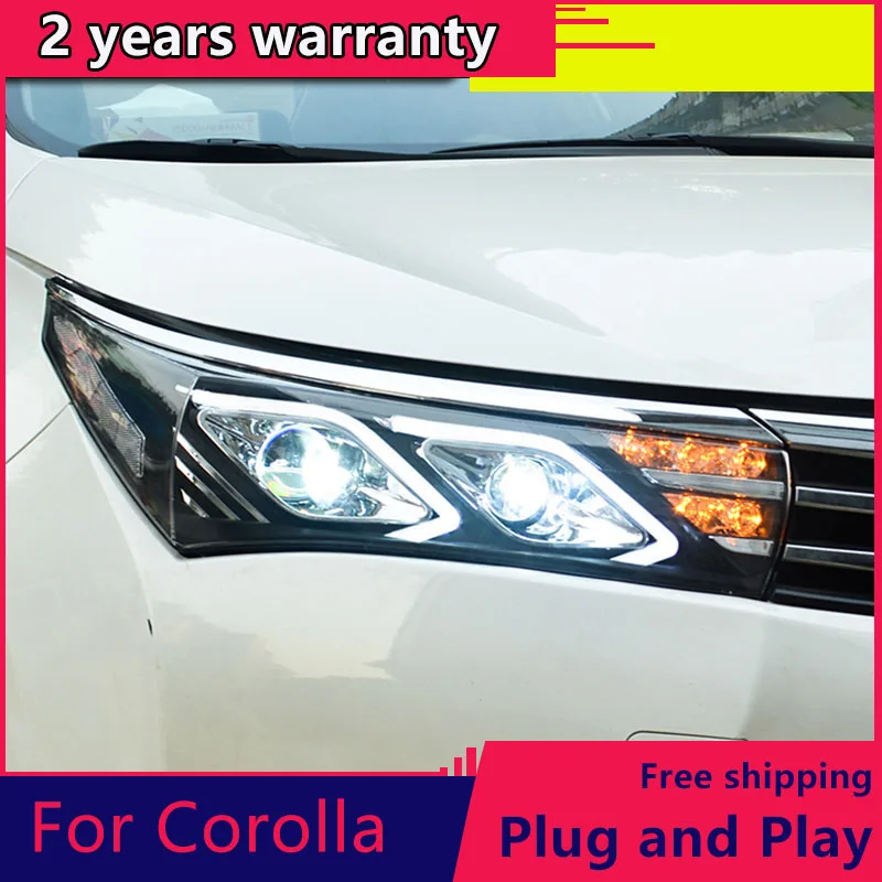 

KOWELL Car Styling for Toyota Corolla Headlights 2014-2016 Altis LED Headlight DRL Bi Xenon Lens High Low Beam Parking Fog Lamp