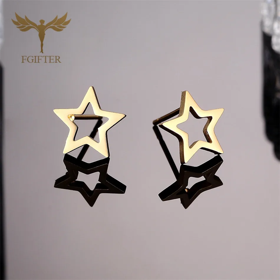 Women Men Star Earrings Stainless Steel Jewelry Earring Studs Set Ear Piercing Accessories Wholesale 12 Pairs Lot Cheap Resale