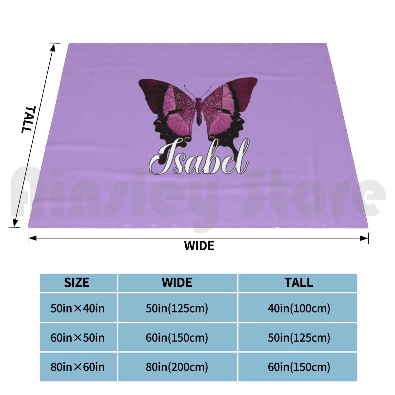 Isabel Name / Lettering / Text / Calligraphy Blanket Fashion Custom Isabel Isabel Name Isabel Girl Name Isabel