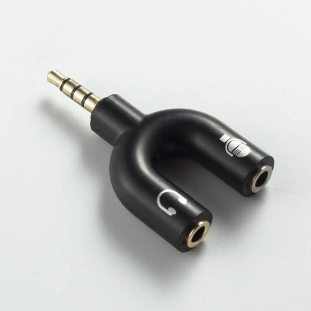 3.5 مللي متر الفاصل قابس ستيريو على شكل حرف U ستيريو الصوت هيئة التصنيع العسكري و سماعة مقسم سماعة الأذن محولات ل هاتف لوحي المحمول الكمبيوتر المحمول