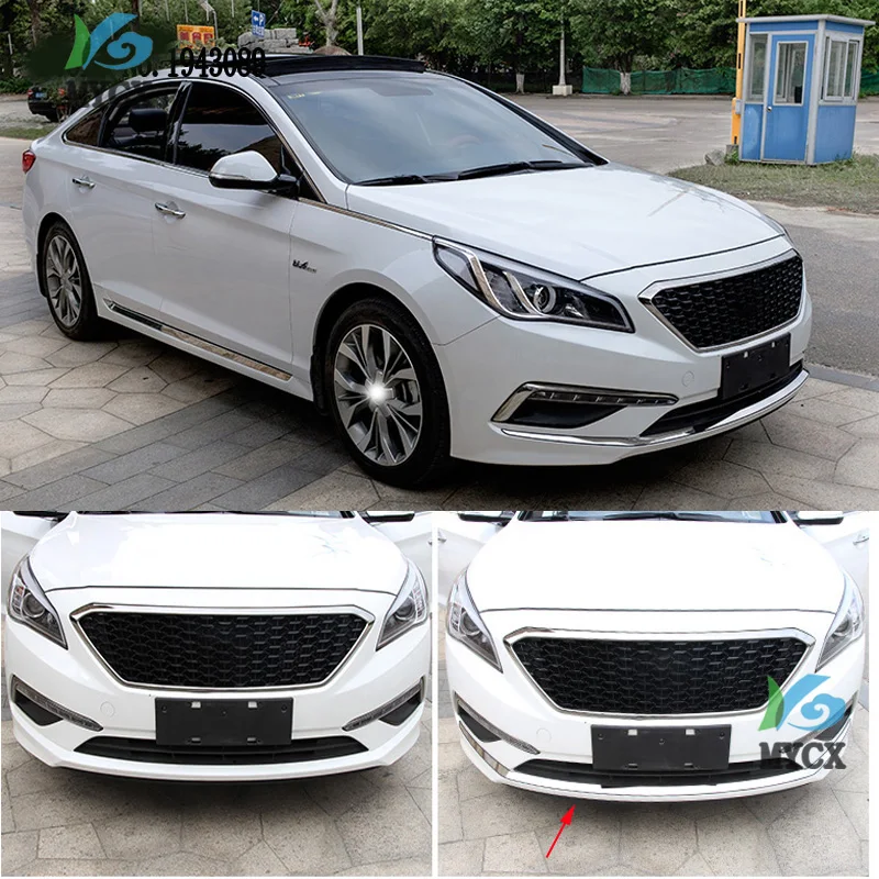 ACCESSORIES FIT FOR 2015 2016 HYUNDAI SONATA LF CHROME FRONT LOWER BUMPER COVER TRIM MOLDING GRILLE GARNISH