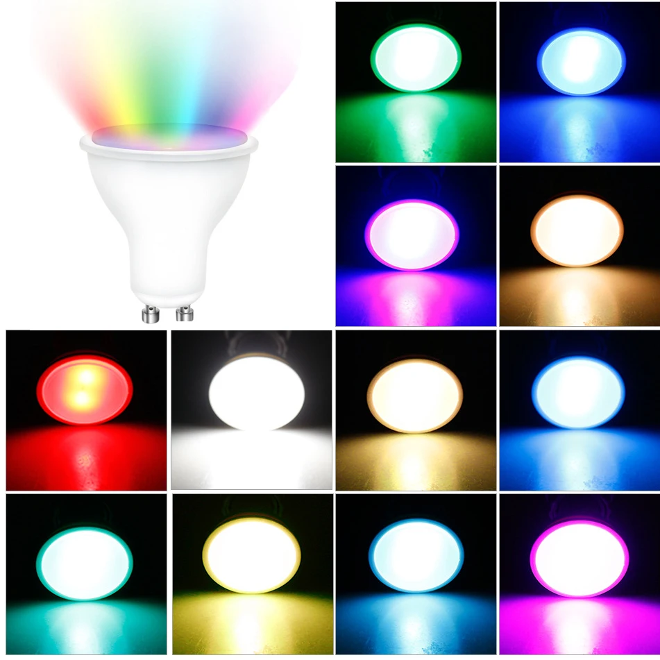 Imagem -02 - Rgb Conduziu a Lâmpada 8w ir Controle Remoto ac 85265v Atmosfera Noite Iluminação 16 Cor Mutável Luzes Decorativas Branco Quente Gu10