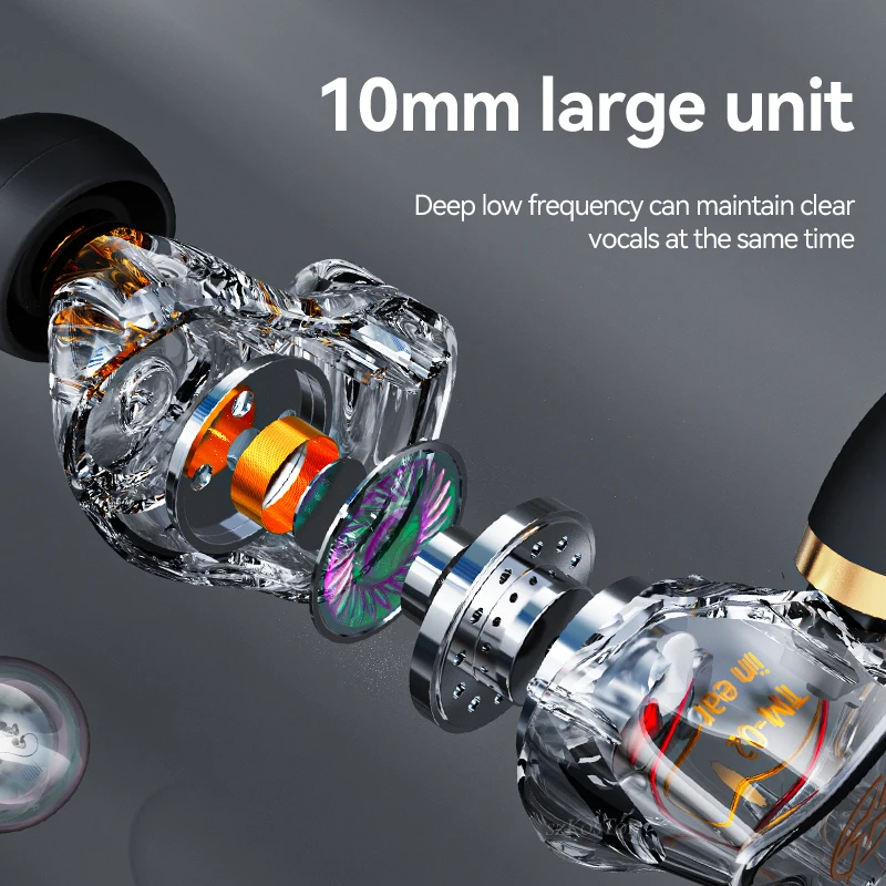 デュアルドライバー有線ヘッドセット,Bluetooth TM-02経由のワイヤレス,マイクとノイズリダクションを備えた低音スポーツデバイス,ランニング,音楽,ステレオ