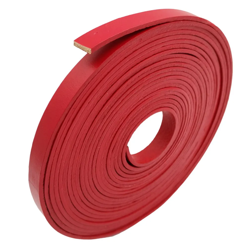 

Aaazee 3 Yard 10mmx2mm Red Coated Genuine Cow Hide Leather Strip, 10mm Wide Flat Leather Band for Diy Bracelet Necklace Jewelry