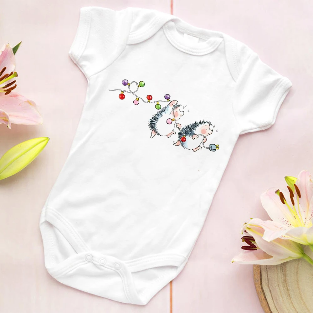 New Toddler Jumpsuits Hedgehog With Ice Cream Infant Clothes Spring Summer Vintage Fashion Baby Girl Boy Ropa De Debe Niña