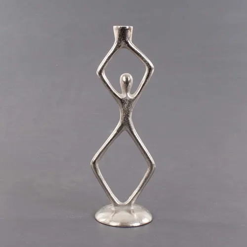 Euro Flora Metal Dore Candlestick Human