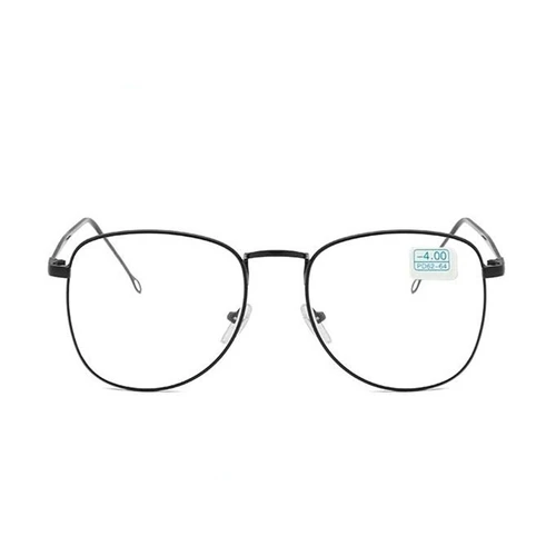 Imagen 2 del producto -1 -1.5 -2 -2.5 -3 -3.5 -4.0 Gafas para miopía terminadas Mujeres Hombres Marco de metal Gafas ovaladas para miopía Gafas graduadas