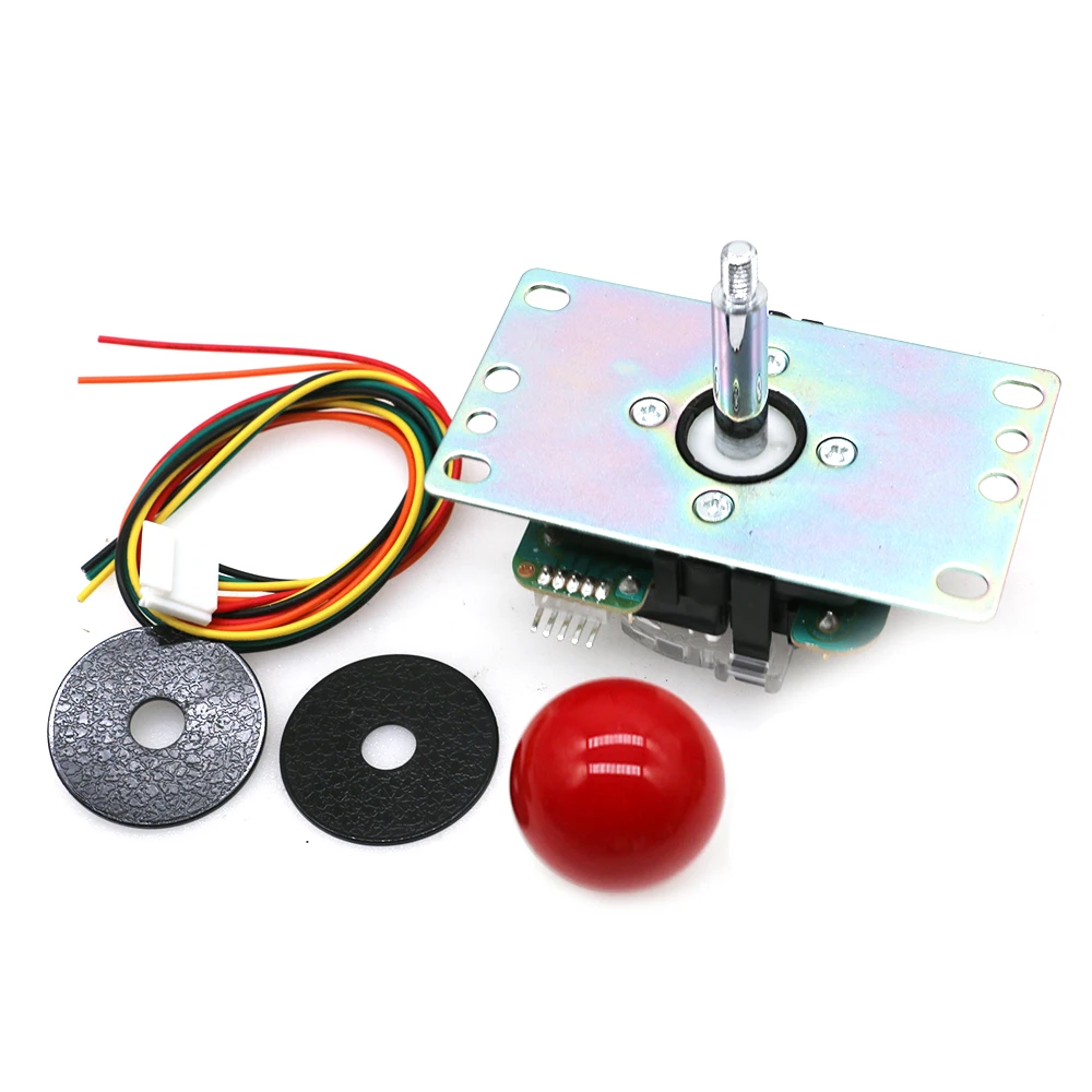 Original Sanwa JLF-TP-8YT Joystick With 6 OBSF-30 30MM Push Buttons 1 Octagonal Restrictor 1 Extender Arcade Game DIY Kit