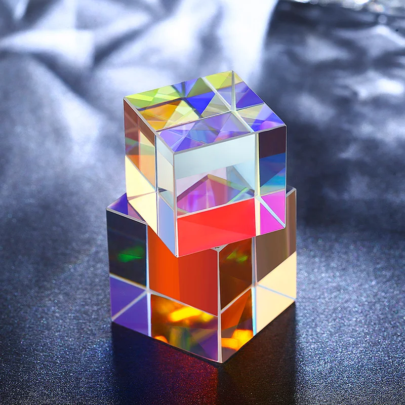 1pcs Hexagonal Color Prism 10*10*10MM Xcube Gift Optical Prism Children\'s Popular Science Physics Experimental Equipment