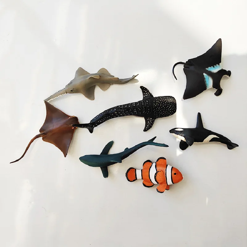 Marine Animal Dolphin Shark Crab Refrigerator Magnetic Sticker Patch Resin Home Furnishings Blackboard Fridge Magnets