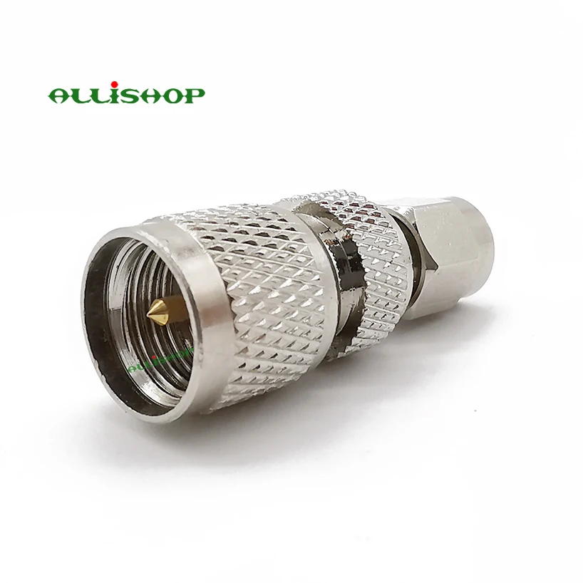 Mini UHF Male Plug to SMA Male Plug RF Coax Connector Adapter 50ohm for Marine VHF Amateur Radios