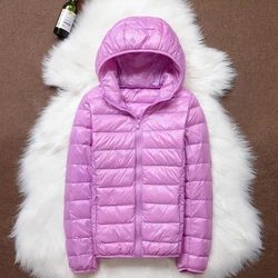 Autumn Plus Size 4XL Women Down Jacket Winter Ultra Light 90% White Duck Down Coat Short Hooded Puffer Jacket Female Warm Parka