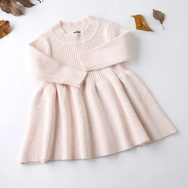 Autumn Winter Girls Wool Knitted Sweater Baby Girl dress Girls Dresses For Party And Wedding Baby Girl Clothes