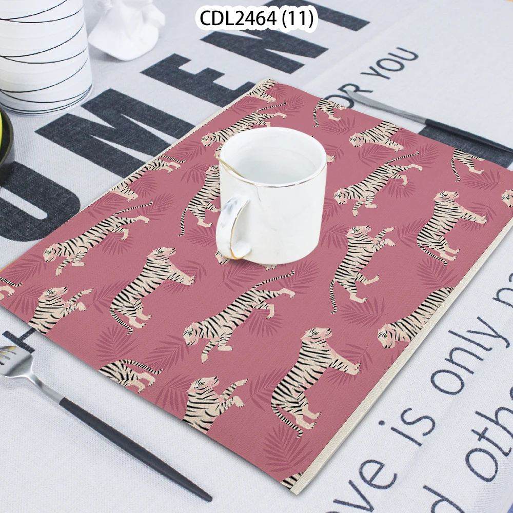 Animal Vegetation Printed Napkin Cloth Home Table Decoration Table Mat Untersetzer Towel Tea Towel Coaster 42*32 Servilletas