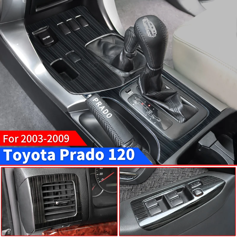 

For Toyota Land Cruiser Prado 120 Lc120 2003-2009 2008 Interior Upgraded Accessories Handle Gearbox Air Outlet Stainless Steel