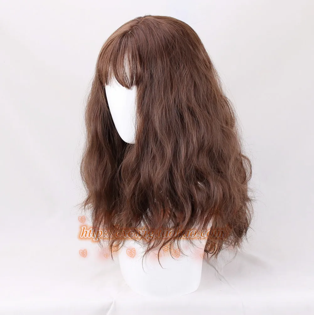 Hermione Jean Granger Cosplay Wig Brown Curly Heat Resistant Synthetic Hair Cosplay Costume Wigs + Wig Cap