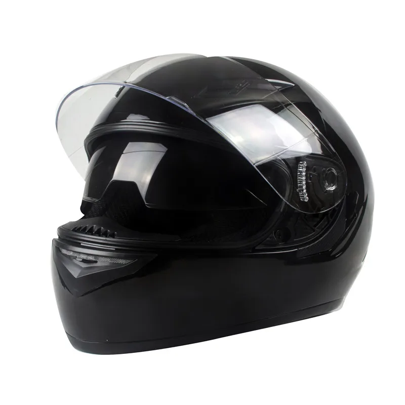 Full Face Helmet Motorcycle Helmet Casco Moto Capacetes De Motociclista Double Lens Capacete Gloss Black S M L XL XXL 55 to 64cm