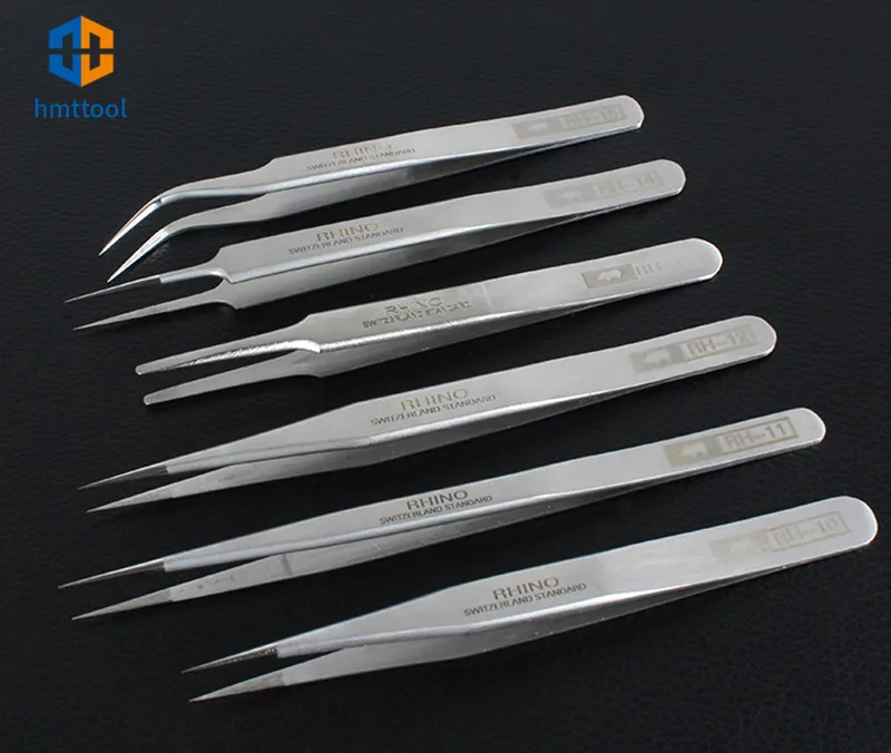 Anti-Acid High-Precision Super Hard Sharp Japan RHINO RH Tweezers Set  For Repair Watch or Pick Bird Nest/Small Items Tools