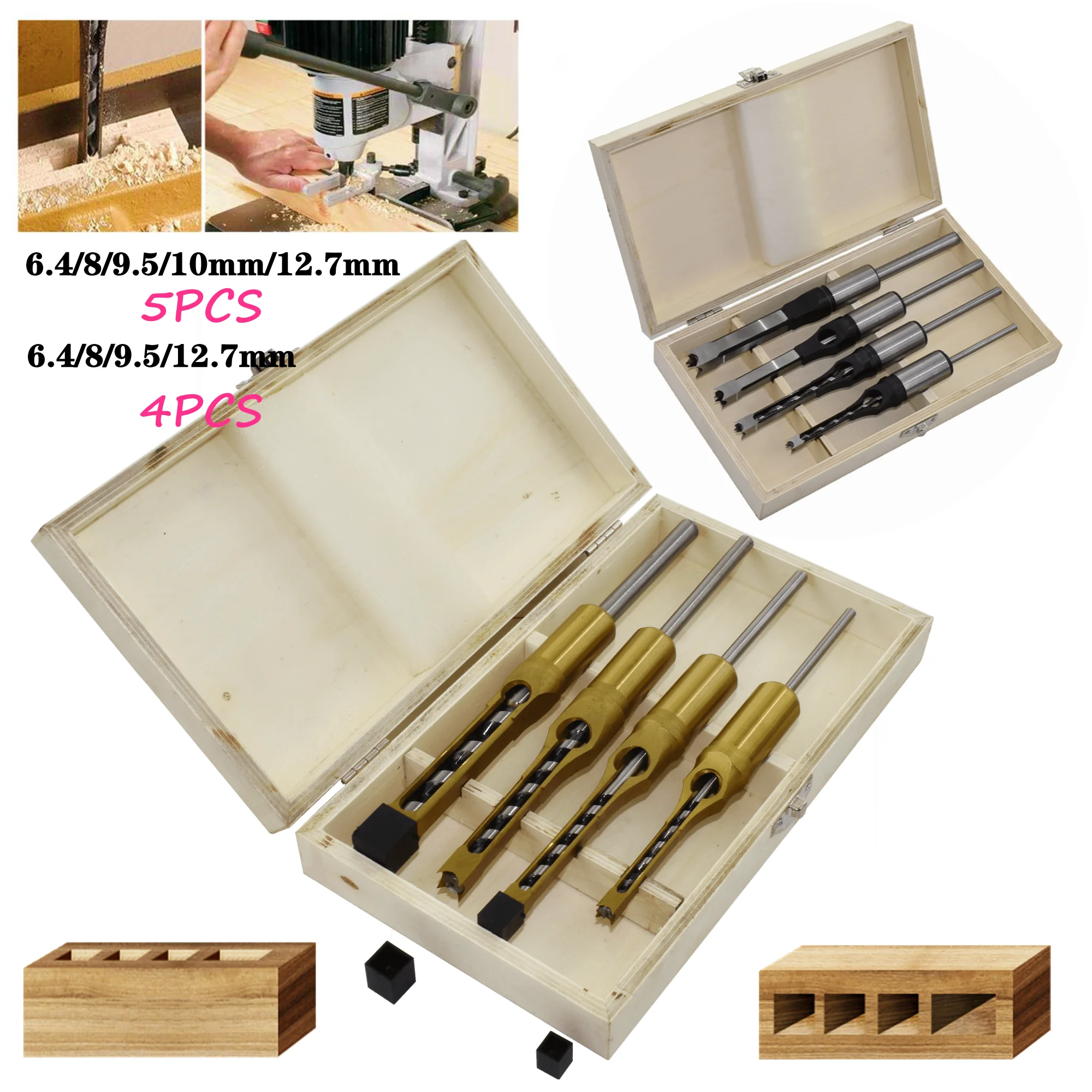 HSS Drill Bits Square Drill Bits Flush Chisel Drill  Hole Woodworking Drill Bit Tool Kit