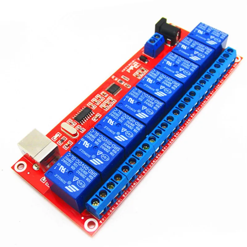 Controle opcional do módulo 5v/12v/24v do relé do porto serial de usb