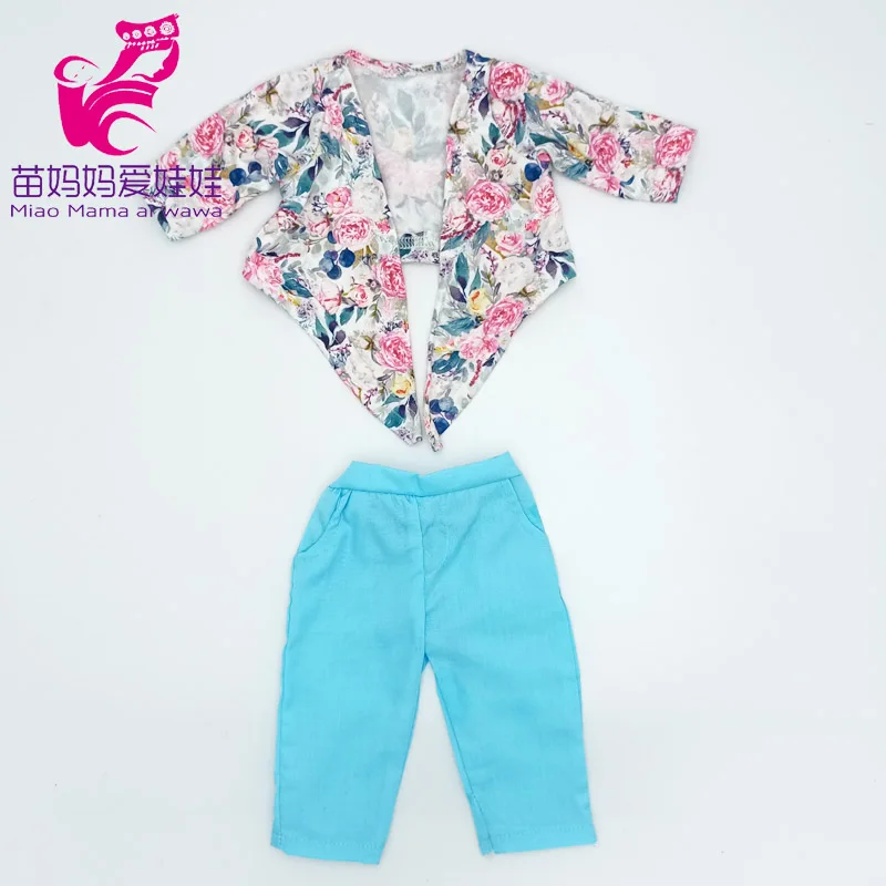 Fit 38 Cm Nenuco Doll Clothes Blue Coat Shirt Pants Ropa Y Su Hermanita Reborn Baby Doll Costumes Kids Gifts