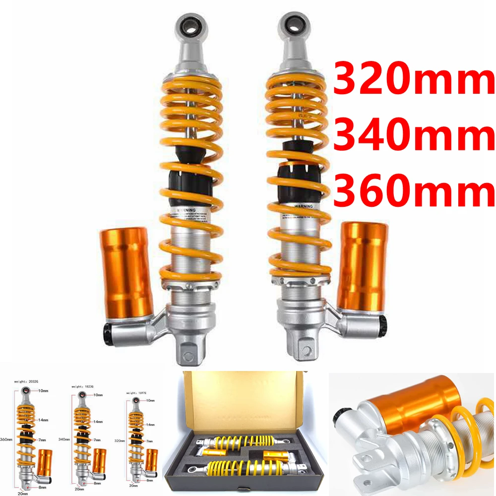 

320 to 360mm Motorcycle Rear Inverted Air Shock Absorber For Yamaha BWS Nmax Nvx Aerox155 Xmax300 Pcx150 Pgo Gtr125 Scooter