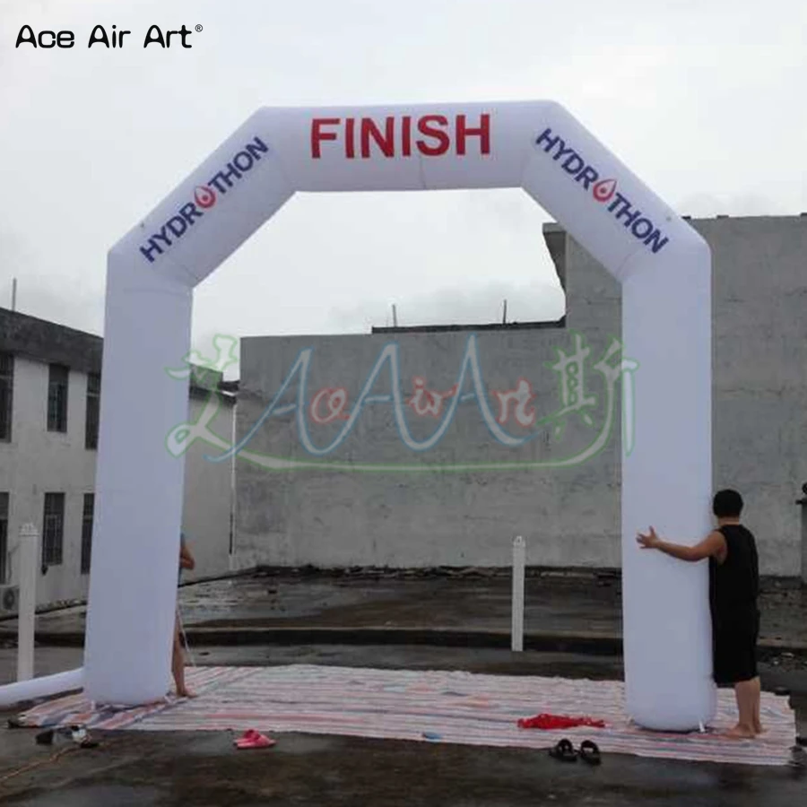 

Inflatable Start Finish Line Archway with Text on Top, Tubular Square Race Archdoor, 6x5m