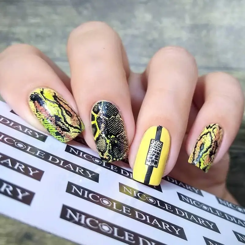 Nicole dagboek nagel stempelplaten tijger zebra luipaard print dier afbeelding roestvrij staal stencil nail art stempel sjabloon textuur