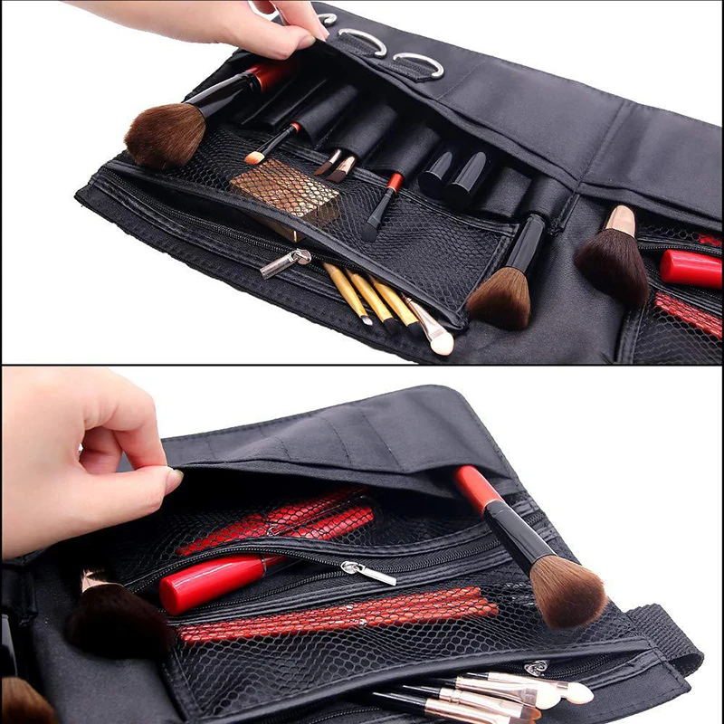 Makeup Brush Belt Waist Bag Professional Women Large Capacity Leather Artist Beautician Tools Pack Case