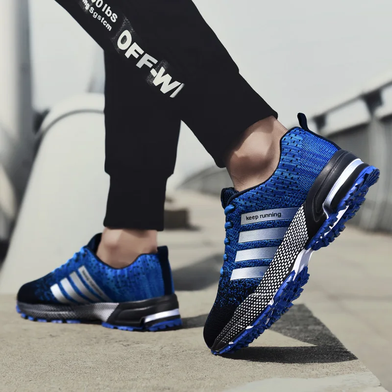 2021 maraton buty do biegania dla mężczyzn kobiety Super lekkie chodzenie Jogging sportowe trampki oddychające sportowe buty do biegania
