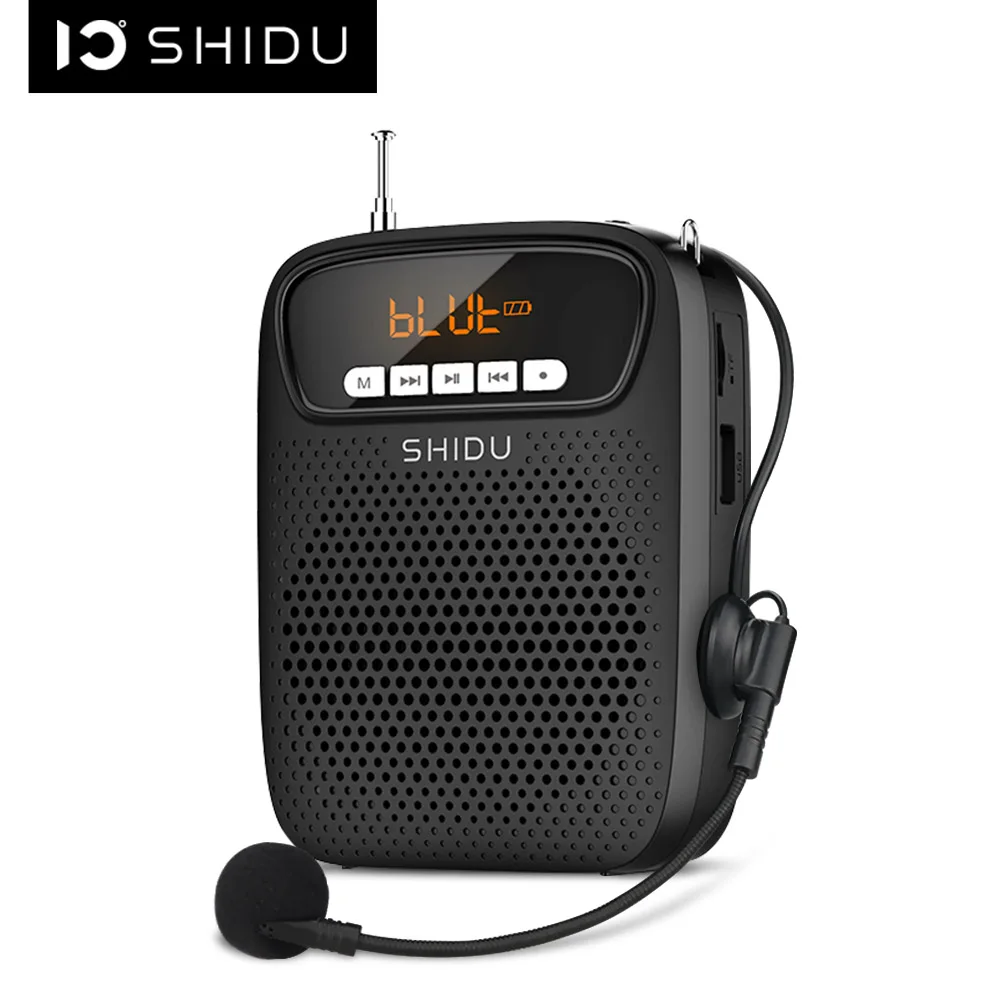 

SHIDU 15W Portable Voice Amplifier Wired Microphone FM Radio AUX Audio Recording Bluetooth Speaker For Teachers S278