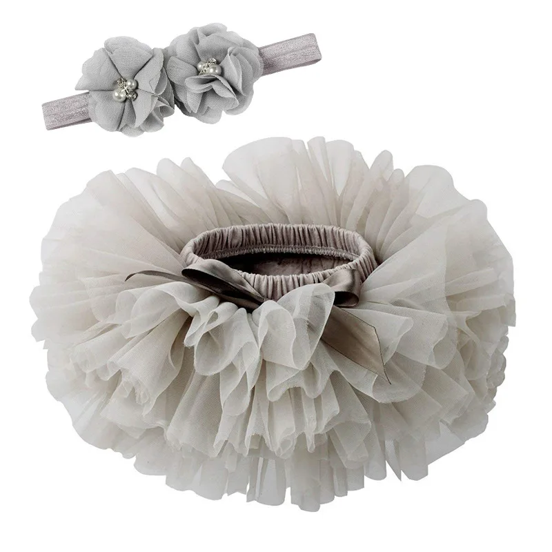 DE PEACH Baby Girl Diapers Cover Shorts Skirts+Headband Set Infant Newborn Kids Fluffy Pettiskirt Girls Tulle Lace Tutu Skirts