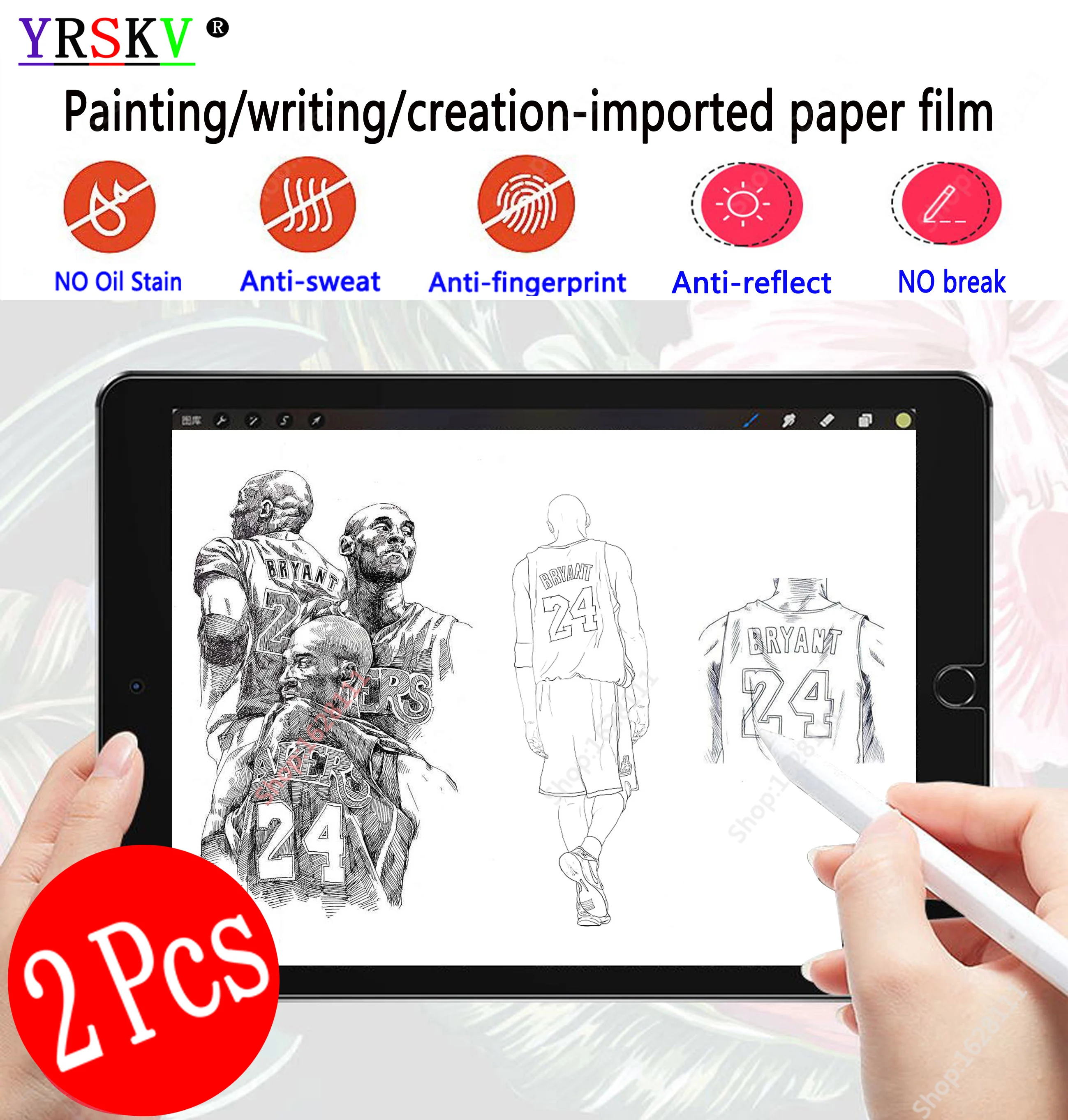 

Paper Protector Film Matte PET Anti Glare Painting 2022 For iPad 10th 10.9 Air 5 4 3,Pro 12.9,11,10.5,10.2,9.7,7.9 inch Screen