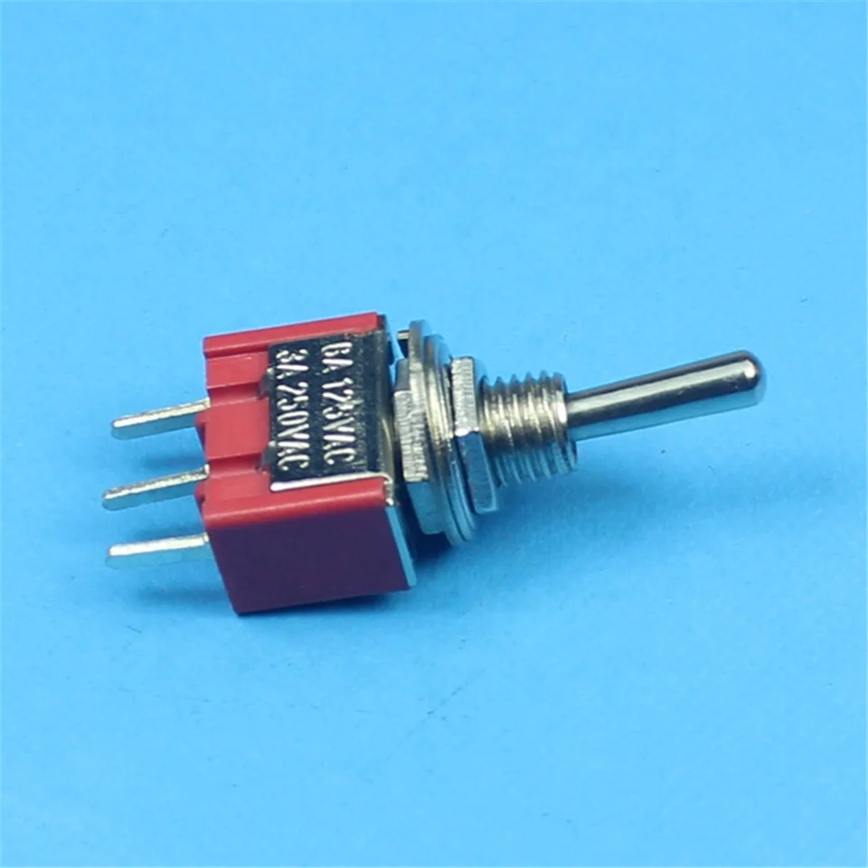 10pcs/Lot SPDT 3Pins 2Position ON-ON Miniature Rocker Toggle Switch,PCB Lug,3A/250VAC,5A/125VAC.