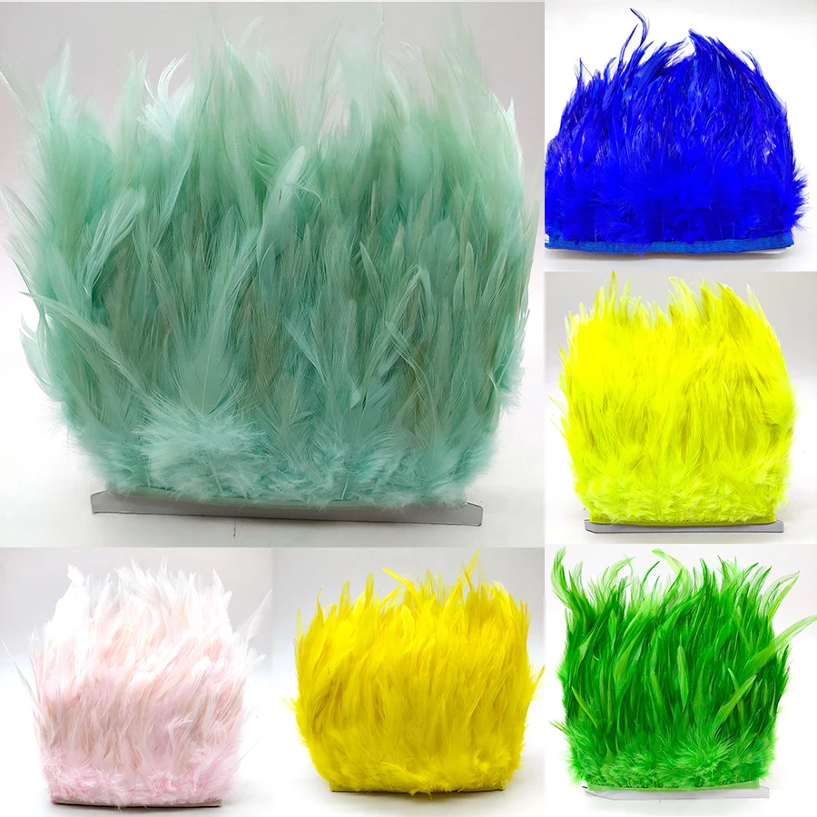 Wholesale High Quality 10Yards 10-15cm/4-6inch pheasant Feather Ribbon Feather Trim Fringe Clothing Decoration Plume Trim Diy