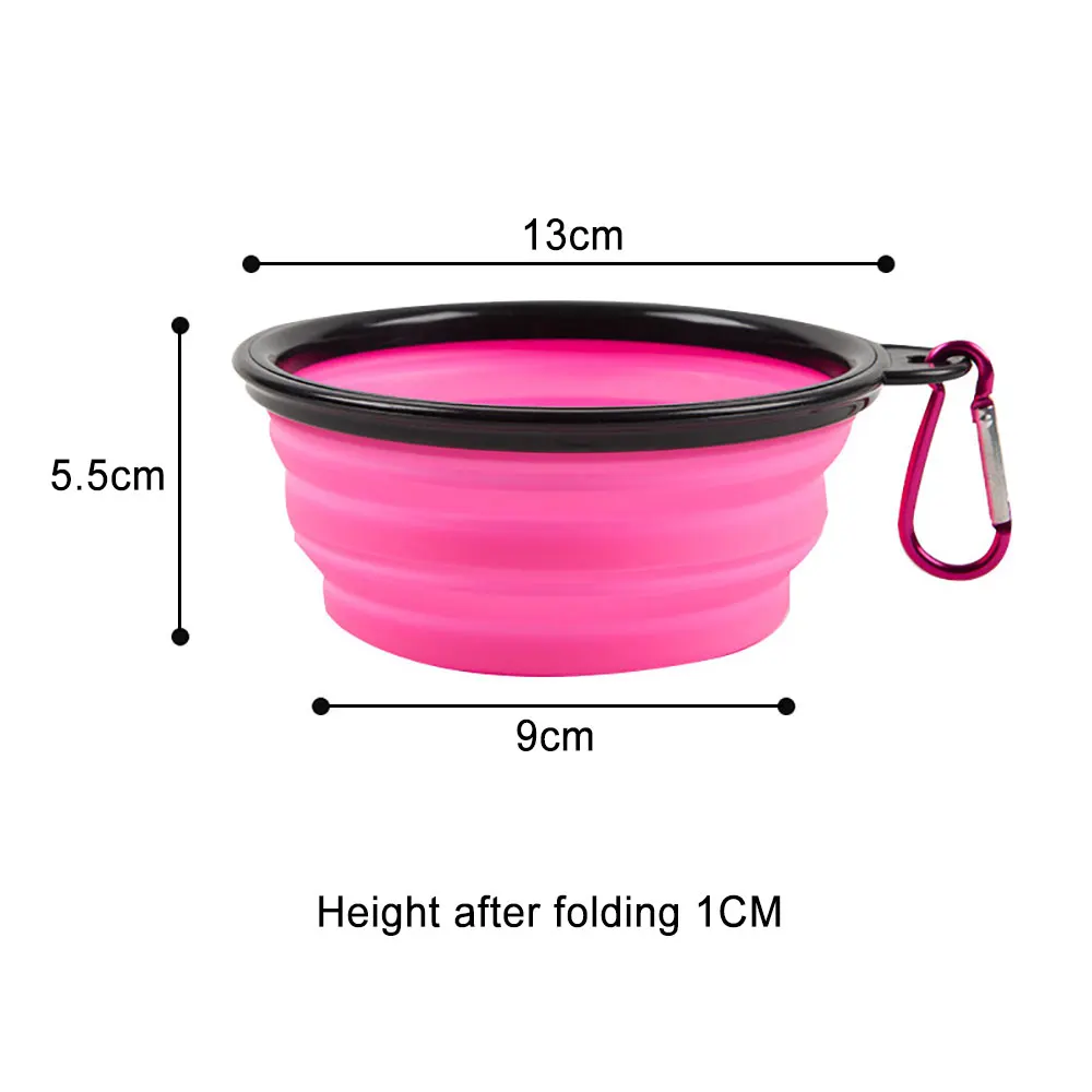 Silicone world 350ml Collapsible Dog Pet Folding Silicone Bowl Outdoor Travel Portable Puppy Food Container Feeder Dish Bowl