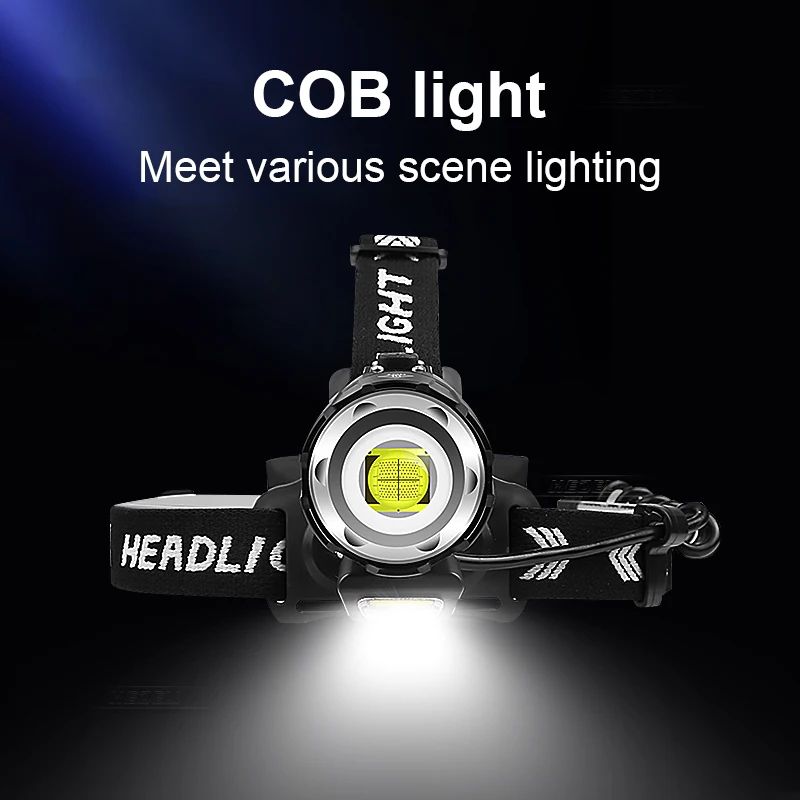 XHP199 Most Powerful LED Headlamp 18650 USB Head Flashlight Rechargeable Head Lamp Light XHP90 IPX8 Waterproof Fishing Headlight