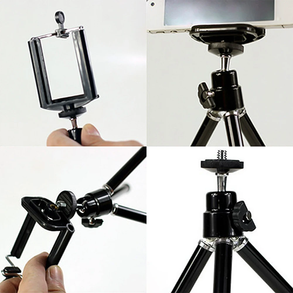 Настольный мини-штатив из алюминиевого сплава, белый/черный, 3 секции, держатель для камеры проектора
