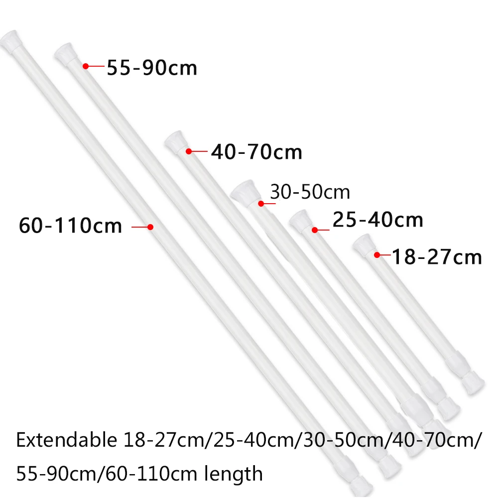 Curtain Rods Telescopic Pole Bathroom Extendable Sticks Household Adjustable Pole Loaded Hanger - Image 5