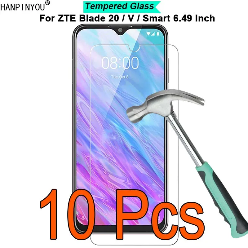 

10 Pcs/Lot For ZTE Blade 20 4G / V Smart 6.49" 9H Hardness 2.5D Ultra-thin Toughened Tempered Glass Film Screen Protector Guard