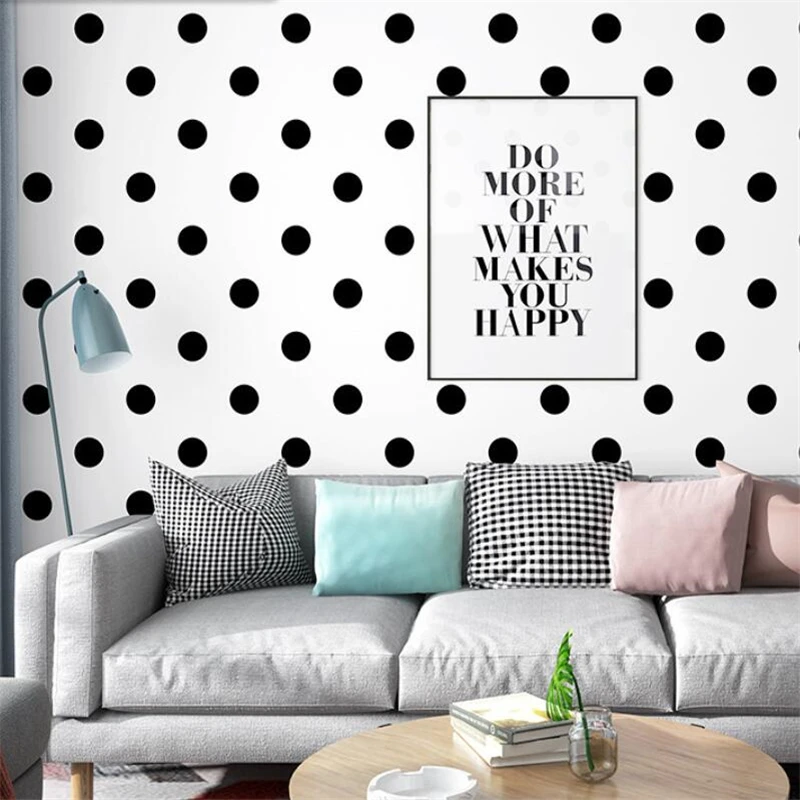 wellyu Black and white wave dot square lattice pattern Nordic ins style modern minimalist geometric TV background wallpaper