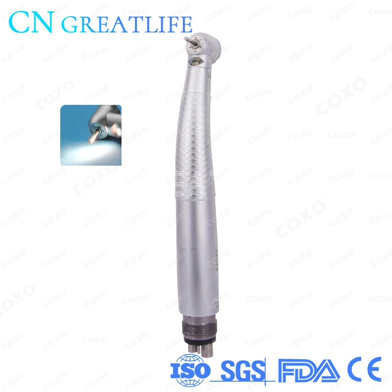 COXO CX207-F Push Button 3 Way Spray 3 Air Led High Speed Handpiece Coxo Led High Speed Handpiece with Generator