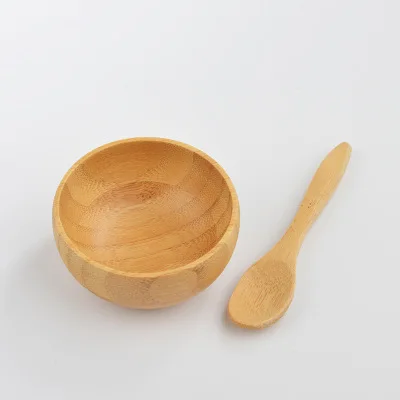 5/10pcs/lot Empty Bamboo Facial Mask Bowl with Spoon Cosmetic Wooden Mask Tools DIY Tableware Makeup Container Set High Grade