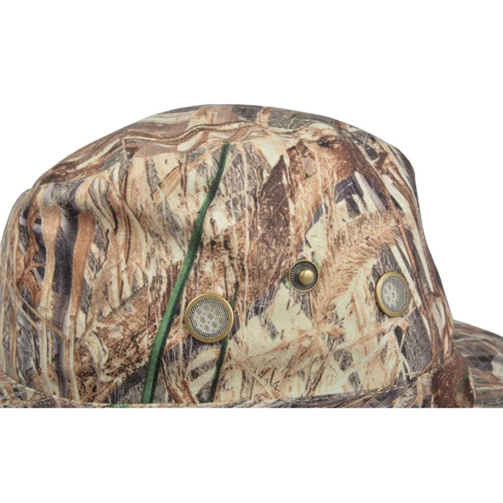 High Quality Reed Bulrush Bionic Camouflage Hunting Fishing Bonnie Hat Large Size Outdoor Sports Sun Protection Cotton Hat