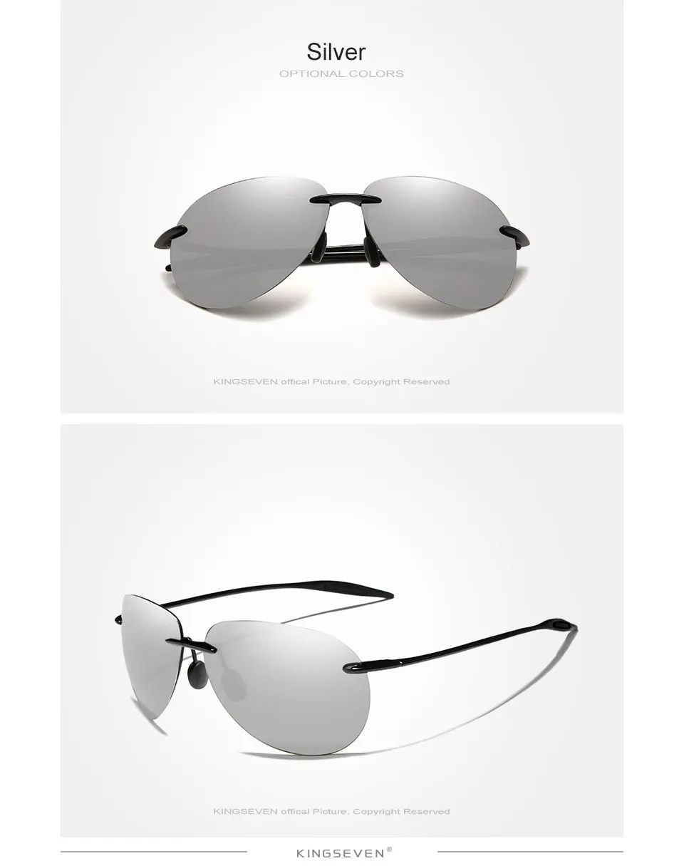 KINGSEVEN DESIGN Herren Klassische Pilotensonnenbrille Polarisierte Sonnenbrille Für Männer Fahren Spiegellinse UV400 Schutz Oculos N7027 – Detail 7
