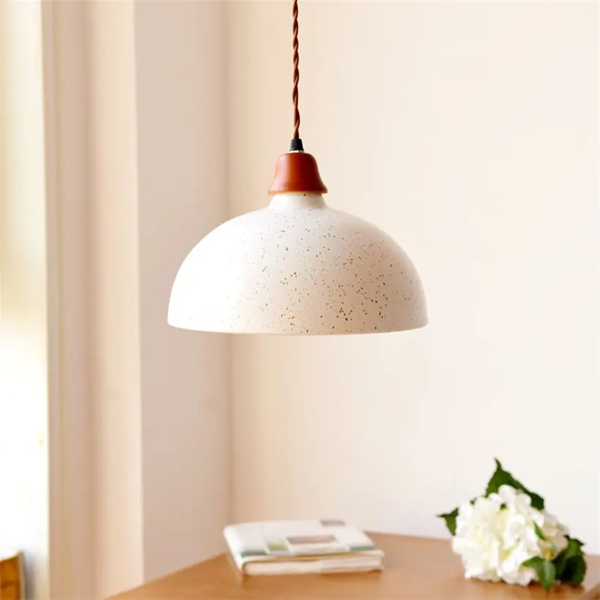 Japanese Nordic silent style pot pendant lights retro living room bedroom bedside wood lamps study aisle decorated LED lighting