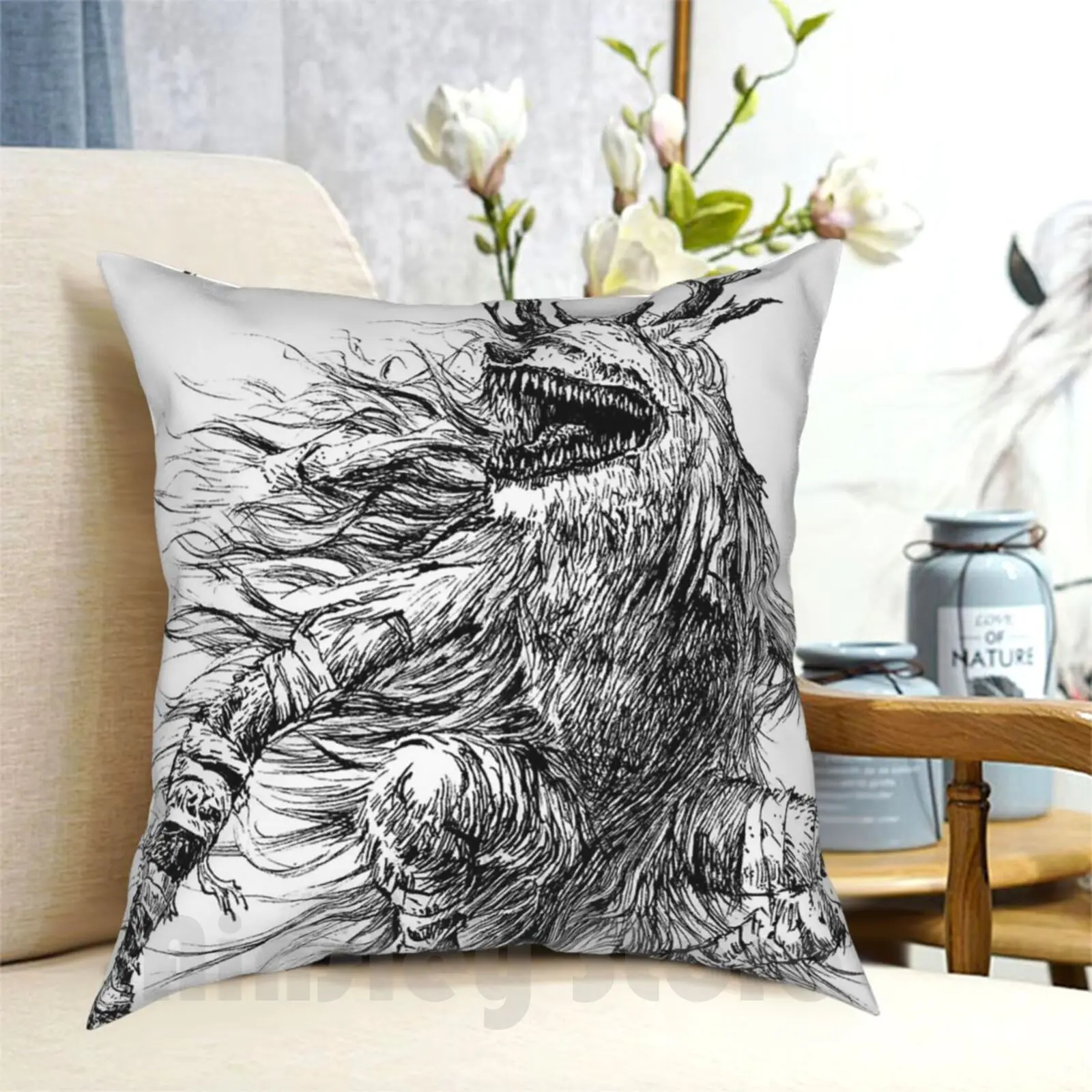 Vicar Amelia Pillow Case Printed Home Soft Throw Pillow Bloodborne Video Games Game Gaming Dark Souls Software Monster